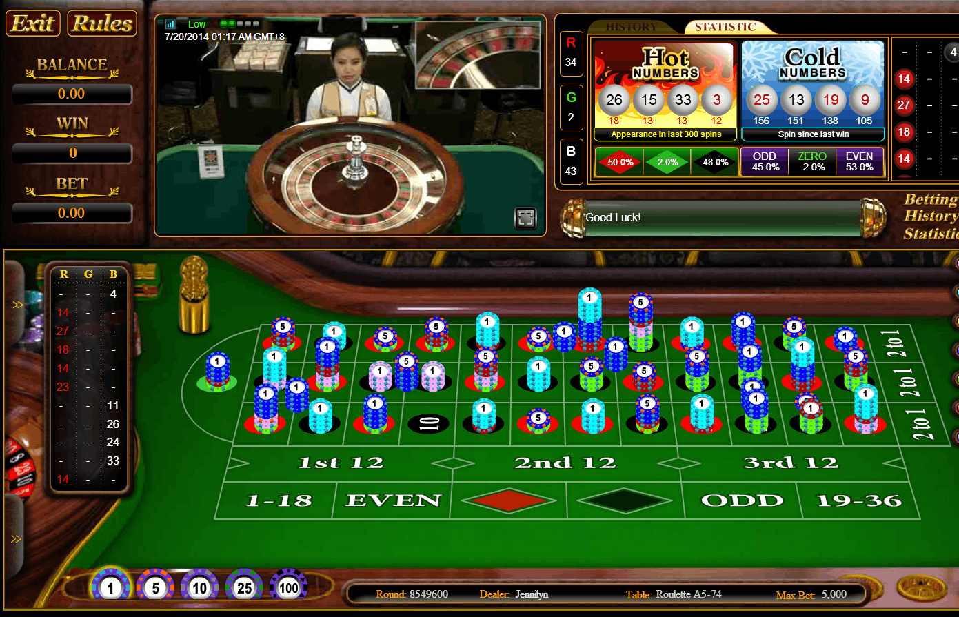 live roulette sbobet casino